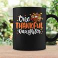 One Thankful Daughter Turkey Leopard Thanksgiving Family Coffee Mug Gifts ideas