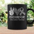 Peace Love Cure Brain Tumor Support Brain Tumor Awareness Coffee Mug Gifts ideas