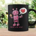 Peace Love Donuts Retro Robot Coffee Mug Gifts ideas