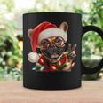 Peace Sign Hand French Bulldog Santa Christmas Dog Pajamas Coffee Mug Gifts ideas