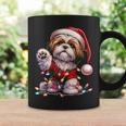 Peace Sign Hand Shih Tzu Santa Christmas Dog Pajamas Coffee Mug Gifts ideas