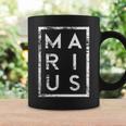 Personalisiertes Marius Vintage-Schwarz Tassen, Retro Namensdesign Geschenkideen