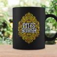 Pittsburgh Swirls Cute Black And Yellow Coffee Mug Gifts ideas