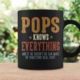 Pops Knows Everything Humorous Father's Day Pops Coffee Mug Gifts ideas