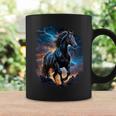 Precioso Caballo Con Cielo Relámpago Caballo Taza de café Ideas de regalos