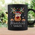 Preschool Team Plaid Reindeer Santa Hat Teacher Christmas Coffee Mug Gifts ideas