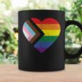 Progress Pride Flag Vintage Rainbow Heart Love Lgbt Pocket Coffee Mug Gifts ideas