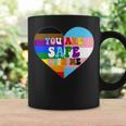 Progress Pride Love Flag Heart Lgbtq You Are Safe With Me Coffee Mug Gifts ideas