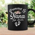 Promoted To Nana Est 2024 Pregnancy Announcement Floral Coffee Mug Gifts ideas
