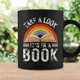 Rainbow Reading Take A Look Its In A Book Retro Vintage Men Coffee Mug Gifts ideas