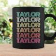 Retro First Name Taylor Girl Boy Personalized Groovy Family Coffee Mug Gifts ideas