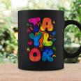 Retro First Name Taylor Girl Personalized Boy Groovy 80'S Coffee Mug Gifts ideas