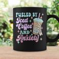 Retro Groovy Coffee Fueled By Iced Coffee And Anxiety Coffee Mug Gifts ideas