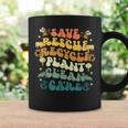 Retro Groovy Save Bees Rescue Animals Recycle Earth Day 2024 Coffee Mug Gifts ideas
