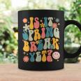 Retro Groovy Is It Spring Break Yet Floral Vintage Teacher Coffee Mug Gifts ideas