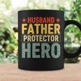 Retro Husband Father Hero Protector Daddy Father's Day Dad Coffee Mug Gifts ideas