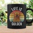 Retro Life Is Golden Golden Retriever Regalos Dog Taza de café Ideas de regalos
