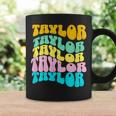 Retro Taylor First Name Girls Name Personalized Groovy Coffee Mug Gifts ideas