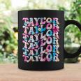 Retro Tie Dye Taylor First Name Personalized Groovy Birthday Coffee Mug Gifts ideas