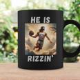 He Is Rizzin Jesus Playing Basketball Jesus Rizzin Coffee Mug Gifts ideas