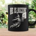 He Is Rizzin' Jesus Playing Basketball Coffee Mug Gifts ideas
