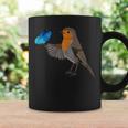 Robin With Blue Butterfly Bird Animal Biologist Coffee Mug Gifts ideas