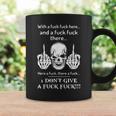 Skull With A Fuck Here And A Fuck There Tasse Idées cadeaux