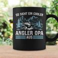 So Sieht ein Cooler Angler Opa Aus Tassen Schwarz für Männer Geschenkideen