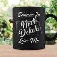 Someone In North Dakota Loves Me State Map Outline Coffee Mug Gifts ideas