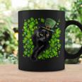 St Patrick Day Black Cat 3 Leaf Clover Kitten Lover Irish Coffee Mug Gifts ideas