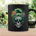 St Pattys Day Skull Bun Messy Irish Women Coffee Mug Gifts ideas