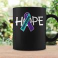 Suicide Prevention Purple Turquoise Ribbon Hope Coffee Mug Gifts ideas