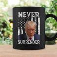 Never Surrender Trump Shot 2024 American Flag Men Coffee Mug Gifts ideas