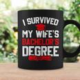 I Survived My Wife's Bachelor's Degree Graduation Coffee Mug Gifts ideas