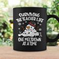 Surviving The Teacher Life One Meltdown At A Time Christmas Coffee Mug Gifts ideas