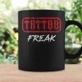 Tattoo Freak Estudio De Tatuajes Tatuado Entintado Sin Mangas Taza de café Ideas de regalos