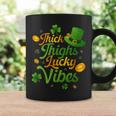 Thick Thighs Lucky Vibes St Patrick's Day Coffee Mug Gifts ideas