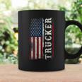 Trucker Truck Driver American Usa Flag Vintage Trucker Coffee Mug Gifts ideas
