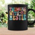 Twinning With My Bestie Spirit Week Twin Day Groovy Coffee Mug Gifts ideas