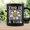 Two Is A Vibe Cute Groovy 2Nd Birthday Party Daisy Flower Coffee Mug Gifts ideas