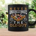Never Underestimate The Old Guy Retro Pool Billiards Grandpa Coffee Mug Gifts ideas