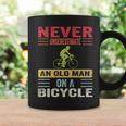 Never Underestimate An Old Man On A Bicycle Cycling Retro Coffee Mug Gifts ideas