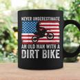 Never Underestimate An Old Man With A Dirt Bike Grandpa Dad Coffee Mug Gifts ideas