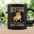 Never Underestimate An Old Man Who Loves Bulldogs Dog Lover Coffee Mug Gifts ideas