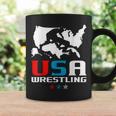 Usa Wrestling Independence Day American Flag Wrestler Sports Coffee Mug Gifts ideas