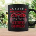 V Is For Video Games Controller Valentines Day Boys Mens Coffee Mug Gifts ideas