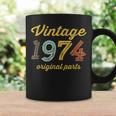 Vintage 1974 Original Parts Birthday Italic Dark Coffee Mug Gifts ideas