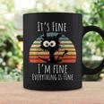 Vintage It's Fine I'm Fine Everything Is Fine Cat Father Coffee Mug Gifts ideas