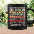 Vintage Never Underestimate An Old Woman Who Loves Snakes Coffee Mug Gifts ideas