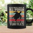 Vintage Never Underestimate An Old Woman Who Loves Turtles Coffee Mug Gifts ideas